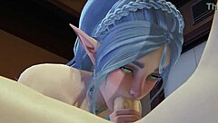 wow, booked hotel with elf for 3d hentai action!