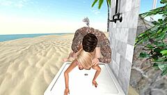 Blonde Slut Sucks and Rides Wet Cock in Hardcore Session.