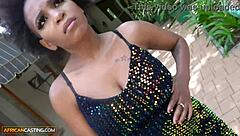 pretty ebony model talked into deepthroat boss