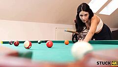 Pool Game Turns Into Hardcore Doggystyle Fuck For Teen Player!