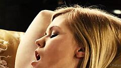 Delphine Masturbates With Fingers On Sofa Solo