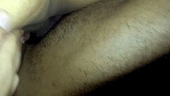 A shaved pussy with a hairy cock in it