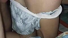 Latina couple in doggy position with deep cock thrusts