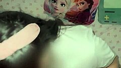 Skinny mexican student fucks another cute mexican student for the first time at home