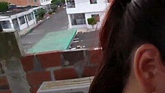 Stepmom caught smoking on rooftop begs for cock to keep secret silent.