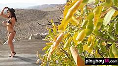 All natural babe Gia Ramey poses naked under the Mexican sun