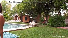 natasha nice and alison tyler have lesbian fun behind the scenes, with oral and ass play