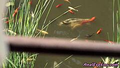 The petite Russian babe bent over for passionate anal outdoors in the glamour scene