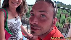 European Teen 18+ Gets Pounded Hard In Public Fingering Session