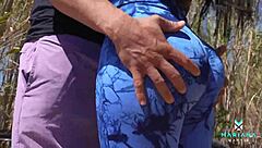 Unknown Cyclist Meets Outdoors With Mariana Martix And Alberto Blanco