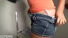 Annika Adams sucks through gloryhole