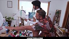 Tiny Black Girl Blows Boyfriend's Cock