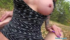 tattooed german blonde milf meets public agent