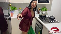 seducing the delivery boy in public, sucking his cock and getting my pussy filled with cum