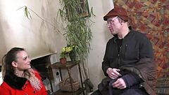 cutie with big boobs sucks elder cock part 1