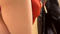 Extreme Public Masturbation: Fingering Shaved Pussy with Vibrator in Close-Up View