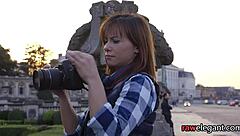 Anally fucked maid plowed on all fours