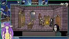 Brunette witch in silver trainer game part 19