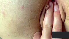 Stupid Whore Sucks Husband's Monster Cock in Homemade Shaved Pussy Clip