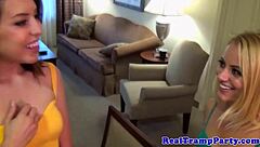 Real amateur friends SHARE DINNER and COCK in private POV session.