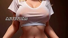 damn, ai-generated blonde beauty rides a massive cock with huge tits bouncing