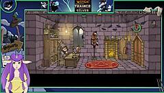 Brunette witch in silver trainer game part 19