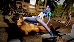 Widowmaker sex on the beach overwatch porn parody