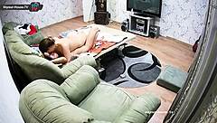 Young lesbian couple relaxes with sexy pussy play and voyeur fun