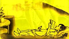 Vintage illustration of antique retro anime hentai cartoon