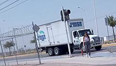 the street vendor gets seduced and hops into the car for public blowjob action