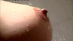 Hygienic Procedures In Shower With Long Hair Brunette