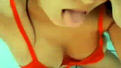 Hottie In Red Lingerie Giving Hot