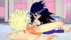 bakugou and namuri in hentai blowjob and creampie action