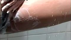 Hygienic Procedures In Shower With Long Hair Brunette