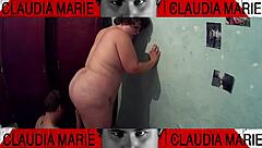 dominating the fat woman by eating her pussy and pounding her against the closet