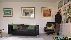 The ginger in stockings is eating.