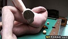 Hot teen fucked on pool table or desk