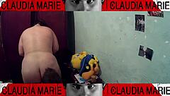 dominating the fat woman by eating her pussy and pounding her against the closet