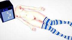 TV woman strips bikini for intense bed fuck.