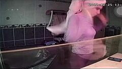 spying on teen blonde french girl in shower