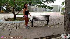 Deisyyeraldine flashes tits and ass in city streets