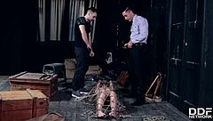 realtor and client double penetrate submissive beauty, punishing ass