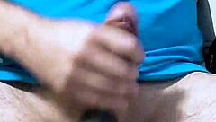 I aggressively wank my huge cock solo until cumshot moaning