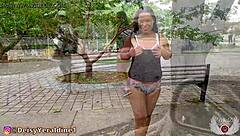 Deisyyeraldine flashes tits and ass in city streets