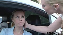 feminge 4k - blonde company owner seduces the lesbian employee