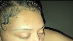 Ebony BBW Keeps Sucking Monster Cock After Cumshot in POV