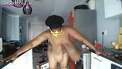 Maskedjuggs massive black macromastia with jumping tits
