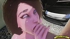 Blowjob with Monster Cock in Parking Lot Part 2