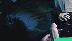 Beautiful brunette gets cum on face!