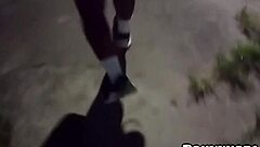 walking in rio street, well-endowed guy fucks stranger without condom and cums inside?